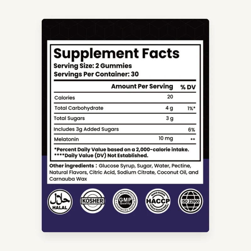 Supplement Facts label